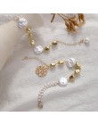 AOMU 2019 nowy Boho symulowane-pearl metalowy koralik Tassel z dziurką kwiaty bransoletki dla kobiet urok Fashion Party Bohemia 