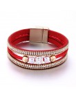 Moda bransoletka ze strasami magnetyczna bransoletka 7 kolorów opcjonalnie wielowarstwowe bransoletki biżuteria dla kobiet urok 