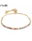 Pipitree Multi cyrkonia bransoletka tenisowa i bransoletka dla kobiet miedzi regulowany łańcuszek Charm bransoletka biżuteria Pu