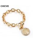 CHICVIE New Fashion złoty okrągły kształt urok drzewo życia bransoletki i bransolety wzory dla kobiet bransoletki ze stali nierd