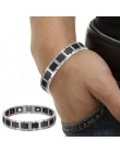Rainso bransoletka męska biżuteria magnetyczna moda ze stali nierdzewnej czarne bransoletki bransoletka Wrist Band sport Style n