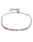 Pipitree Multi cyrkonia bransoletka tenisowa i bransoletka dla kobiet miedzi regulowany łańcuszek Charm bransoletka biżuteria Pu