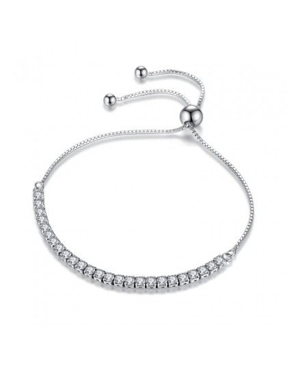 XIYANIKE polecane marki oferty 925 Sterling srebrna iskrząca Strand bransoletka kobiety Link bransoletka tenisowa biżuteria sreb