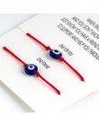 Lucky Eye Blue Evil Eye Charms bransoletka czerwony sznurek nici liny para bransoletka karta życzeń biżuteria dla kobiet mężczyz