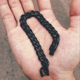 2019 bransoleta ze stali nierdzewnej mężczyzn prezenty łańcuch męski kubański link akcesoria retro czarny rock charm proste bran