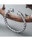 Chereda Twist Shape bransoletka głowa węża metalowe słowiańskie Viking bransoletki bransoletki robione ręcznie mężczyzn biżuteri