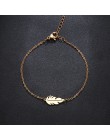 DOTIFI bransoleta ze stali nierdzewnej dla kobiet Feather Man złoto i różowe złoto kolor biżuteria zaręczynowa Pulseira Feminina
