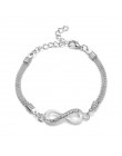 2020 wysokiej jakości srebrne bransoletki z kryształami Rhinestone bransoletka nieskończoność męska biżuteria damska