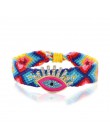 Najlepsza pani DIY Boho ręcznie robiony amulet bransoletki regulowany wzór tkaniny oczy bransoletka przyjaźni bransoletki dla ko