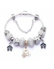BAOPON Vintage posrebrzane kryształowe wiszące bransoletki dla wome Fit łańcuch węża delikatna bransoletka DIY biżuteria prezent