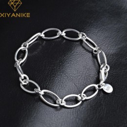 XIYANIKE 925 Sterling Silver kreatywny moda ręcznie robione bransoletki i bransoletka dla kobiet koreański styl proste Party par