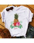 Ananas owoce odzież T-shirt moda damska modna koszulka Top graficzna koszulka koszulka damska kobiety Kawaii Camisas Mujer ubran