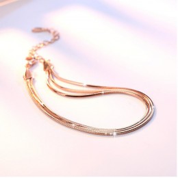 Anenjery oświadczenie dwa kolory 925 srebro trzy rzędy wąż łańcuch bransoletka dla kobiet dziewczyna najmodniejsza biżuteria S-B