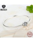 BISAER 925 srebro Pulseira Snowflake bransoletki 925 serce wąż zapięcie łańcucha femme srebrna bransoletka dla kobiet biżuteria