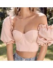Nibber francuski romantyczny elegancja różowy głęboki dekolt krótkie bluzki kobiety T-shirts2019summer biurowa, damska fashion p