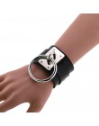 KMVEXO 2020 nowych moda Sexy Harajuku Handmade Gothic punkowa skórzana bransoletki kobiety mężczyźni Metal o-round Bangle Party 