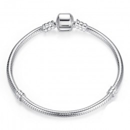 Darmowa wysyłka srebro 925 Charms bransoletka Fit oryginalny Pan wąż łańcuch Pulseras dla kobiet DIY biżuteria Mickey Bangle Ber