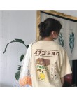 Piękny Cartoon kartonu mleka luźny t-shirt damskie t-shirty z japonii harajuku panie Vintage kobiece koreańskie kawaii tunika dl
