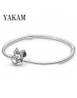 Darmowa wysyłka srebro 925 Charms bransoletka Fit oryginalny Pan wąż łańcuch Pulseras dla kobiet DIY biżuteria Mickey Bangle Ber