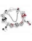 Kod BRACE Handmade Mickey & Minnie szkło Murano wisiorek z koralikami bransoletka kobiety Fit wąż łańcuch bransoletka dla dzieci