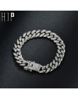 Hip Hop Bling Iced Out Miami kubański Link Chain pełna AAA Crystal Pave męska bransoletka złoto srebro kolor bransoletki dla męż