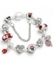 Kod BRACE Handmade Mickey & Minnie szkło Murano wisiorek z koralikami bransoletka kobiety Fit wąż łańcuch bransoletka dla dzieci