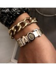 SHIXIN Punk przesadzone gruby łańcuch bransoletka Bangle biżuteria kobiety moda Hippie Charms ręcznie mankiet kobiece akcesoria 