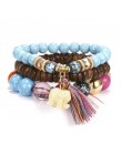 Guvivi czeski Evil Eye Charm Bracelts z kamieniem naturalnym dla kobiet Fatima Hamsa ręcznie koralik Bracelts bransoletki moda b