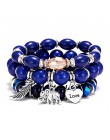 Guvivi czeski Evil Eye Charm Bracelts z kamieniem naturalnym dla kobiet Fatima Hamsa ręcznie koralik Bracelts bransoletki moda b