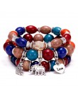 Guvivi czeski Evil Eye Charm Bracelts z kamieniem naturalnym dla kobiet Fatima Hamsa ręcznie koralik Bracelts bransoletki moda b