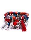 Guvivi czeski Evil Eye Charm Bracelts z kamieniem naturalnym dla kobiet Fatima Hamsa ręcznie koralik Bracelts bransoletki moda b