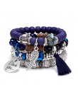 Guvivi czeski Evil Eye Charm Bracelts z kamieniem naturalnym dla kobiet Fatima Hamsa ręcznie koralik Bracelts bransoletki moda b