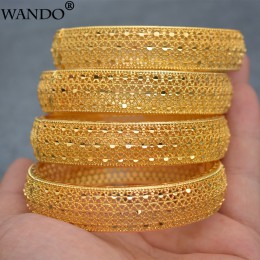 Wando 4 sztuk/partia 24k złote bransoletki dla kobiet złoty dubaj ślub panny młodej bransoletka etiopii afryka bransoletka arabs