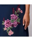 2019 jesień moda damska aplikacje sukienka kobieta O-Neck rękawy trzy czwarte swobodna luźna sukienka Lady Mini impreza sukienki