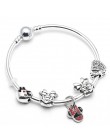 BAOPON moda prezent biżuteria Mickey & Minnie Charm bransoletka z ładnymi koralikami grzywny bransoletki i Bangles dla kobiet ak