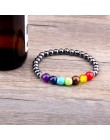 Lucky Rainbow 7 bransoletka Chakra dla kobiet Femme naturalny kamień Rainbow Healing Mala modlić bransoletka joga dla damska biż