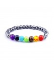 Lucky Rainbow 7 bransoletka Chakra dla kobiet Femme naturalny kamień Rainbow Healing Mala modlić bransoletka joga dla damska biż