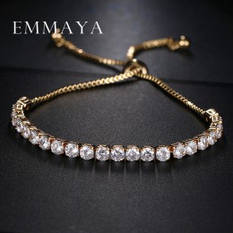 Emmaya klasyczny Bling kryształowe koraliki przyjaźń bransoletka biały cyrkon regulowane bransoletki dla kobiet zroszony tanie b