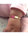 Różowe serce bransoletki dla małe dziecko dziewczyna bransoletka dzieci biżuteria prezent na boże narodzenie chrzest opaska złot
