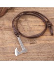 Teamer męska biżuteria Axe Wrap Viking bransoletka męska akcesoria skórzane kolor srebrny topór Handmade pirat bransoletka dla m