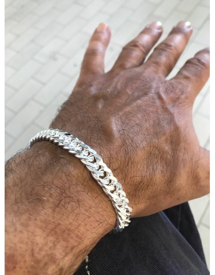 10mm mąż bransoletki prezenty autentyczne 925 Sterling Silver damski łańcuszek bransoletka moda męska biżuteria przystojny mężcz