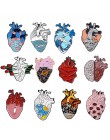 19styl anatomiczne serce emalia szpilki anatomia medyczna broszka serce neurologia szpilki dla lekarza i pielęgniarki przypinka 