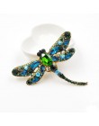 CINDY XIANG Crystal Vintage Dragonfly broszki dla kobiet duża broszka z owadem moda elegancki płaszcz akcesoria śliczna biżuteri