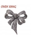 Cindy xiang kolor czarny Rhinestone Bow broszki dla kobiet duża broszka z kokardką Pin Vintage biżuteria akcesoria zimowe