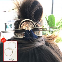 Oryginalna konstrukcja Alloy okrągły wierzchołek szpilki do włosów kok klatka minimalistyczna spinka do koka klatka do włosów ki