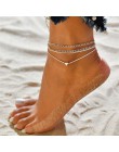 Modyle 3 sztuk/zestaw obrączki dla kobiet akcesoria do stóp letnia plaża boso sandały bransoletka kostki na nodze kobiece kostki