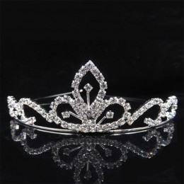 AINAMEISI księżniczka kryształowe tiary i korony z pałąkiem na głowę Kid Girls Love bal weselny korona wesele akcesoria biżuteri