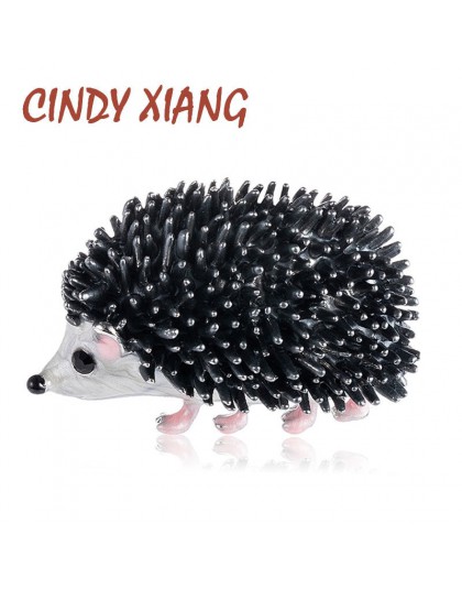 Cindy xiang czarna emalia jeż broszki Porcupine Pin dzieci płaszcz torba modne odznaki biżuteria Cute Animal broszka Unisex bros