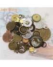 Julie Wang 10 sztuk losowo mieszane zegar zegarek twarz Charms naszyjnik ze stopu wisiorek znalezienie tworzenia biżuterii Steam