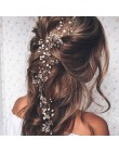 Ślubne dodatki do włosów kryształowa peruka perłowa pas ślubne ozdoby ślubne na włosy biżuteria do włosów ozdoba na głowę dla pa
